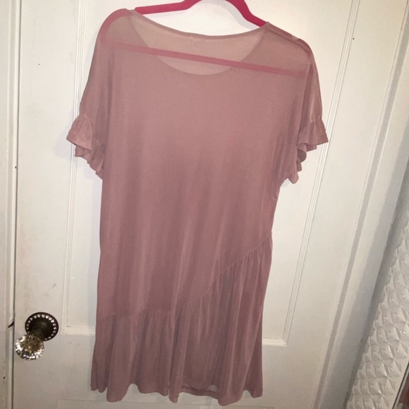The Buckle Grehy Mauve Pink Sheer Mesh Tunic Top Size Small - Picture 5 of 11
